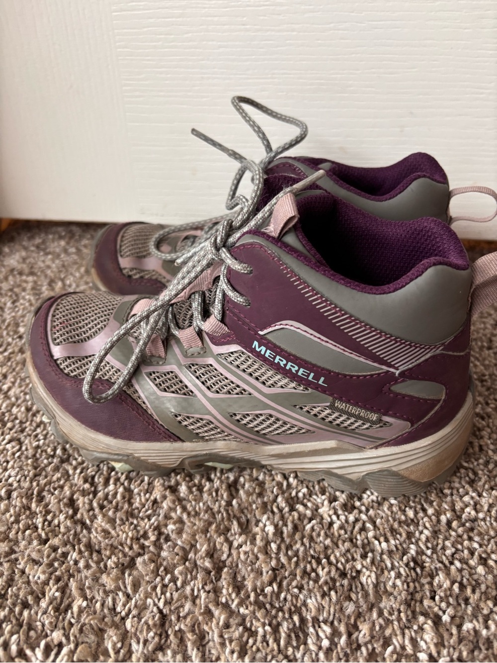 Merrell Moab fst mid a/c waterproof boot hiking sneaker outdoor youth size 13